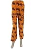 Harem Pant Elephant Printed Smocked Waist Yoga Pants for Womens (Orange)