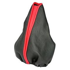 Eufab 17257 Leder-Schaltsack schwarzes Leder,  mit roter Einlage
