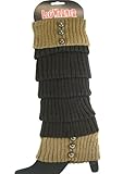 Ladies Runway Fashion - Knitted Legwarmer - Mustard and Dark Brown