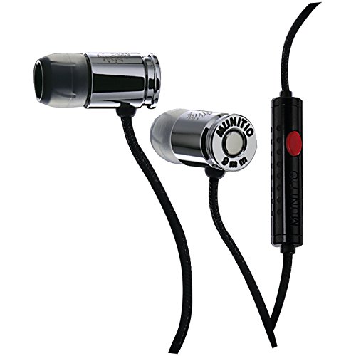 Munitio NINES Tactical Earphones with 1 Button Universal Mic Control - Dark Silver