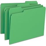 Smead File Folder, 1/3-Cut Tab, Letter Size, Green, 100 per Box (12143)