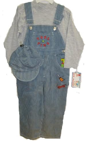 Boys Size 4T Stripe Denim Embrodiery Overall 2-PC Set