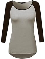MBE Women's 3/4 Contrast Sleeve Raglan Roundneck Baseball T-shirt
