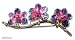 Natural orchid gold-plated brooch, 'Dancing Blossoms' 3" W 1" L