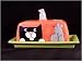 Ursula Dodge Cat and Mouse Hand Painted Butter Dish