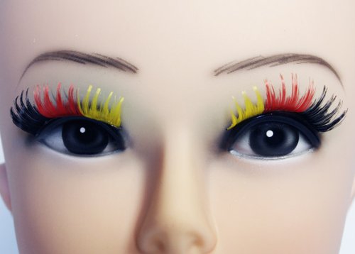 1 Paar künstliche Wimpern in Deutschlandsfarben Deutschland Fußball EM 2012