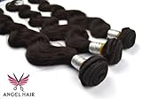 Angel Hair 3 Bundles + 1 Lace Closure; Peruvian Virgin Hair Extension; Body Wave (20 22 24 + 12
