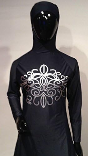 Full Cover Islamic Muslim Modest Black Beachwear 2 piece Swimsuit Size L by Swimwear Factory