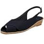 Annie Shoes Women's Babe Wedge,Navy Linen,11 W US