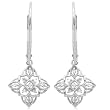 10k White, Yellow or Rose Gold Diamond Lever Back Floral Design Earrings (1/20 cttw, I-J Color, I2-I3 Clarity)