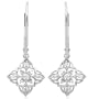 10k White, Yellow or Rose Gold Diamond Lever Back Floral Design Earrings (1/20 cttw, I-J Color, I2-I3 Clarity)