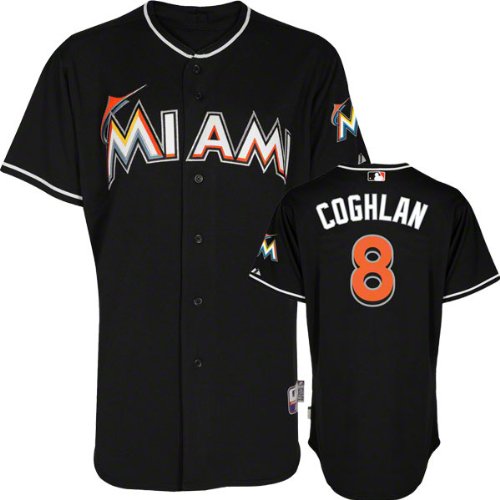 Chris Coghlan Jersey: Miami Marlins #8 Alternate Black Authentic Cool Baseâ