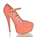 Almond Toe Lace Mary Jane Platform Stiletto Heel Dress Sandals