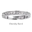 Sterling Silver Eternity Ring with Clear Cubic Zirconia - Band Width: 3mm, Sizes: 3-10