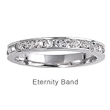 Sterling Silver Eternity Ring with Clear Cubic Zirconia - Band Width: 3mm, Sizes: 3-10