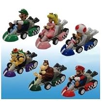 Super Mario Bros Mini Kart Pullback Figure Set Of 6