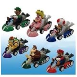 Super Mario Bros Mini Kart Pullback Figure Set Of 6 ~ Tomy