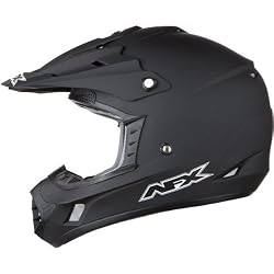 AFX Solid Adult FX-17 Dirt Bike Motorcycle Helmet w/ Free B&F Heart Sticker Bundle - Flat Black