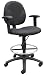 Office Products : Blue Fabric Drafting Stool with High Back and Adjustable Arms