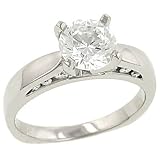 Channel Side Diamond Engagement Ring .22cttw (CZ ctr)