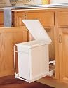 Single 20 Quart w/ Lid Pull-Out Waste Container