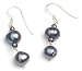 Oi! Ladies E0510 Black Fresh Water Pearl Earrings