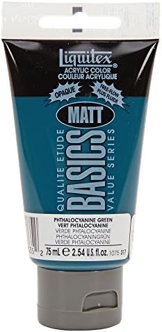 Liquitex Basics Matt Color Paint Tube, 2.5-Ounce, Phthalocyanine Green