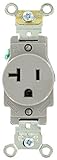 Leviton 5361-GY 20 Amp, 125 Volt, Industrial Heavy Duty Grade, Single Receptacle, Straight Blade, Se