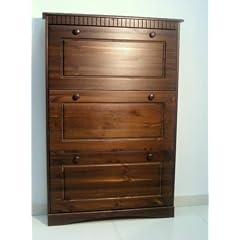 Schuhschrank kolonial Massiv Kiefer mit 3 Klappen, Schrank NEU