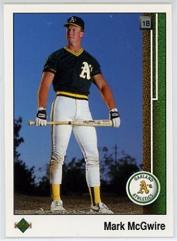 1989 Upper Deck # 300 Mark McGwire Oakland Athletics / MLB Baseball Card in Protective Display Case!