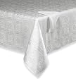 Hanukkah and Jewish Holiday Ivory Damask Tablecloth 70 X 90