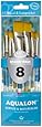 Aqualon Royal and Langnickel Short Handle Paint Brush Set, Flat and Shader, 8-Piece