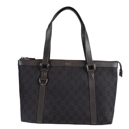 Gucci Women's Brown Canvas Leather Trimmed Guccissima Print Handbag Shoulder Bag