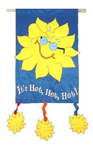 3D It's Hot Hot Hot! Sun Garden Size Applique Flag