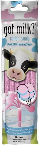 Cotton Candy Cane Magic Milk Straw- 6 pk