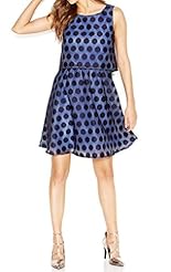 Polyester Sleeveless Sheath Cocktail Above the Knee Dots Print Illusion Mini Dress 