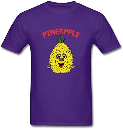 Twentees Printed Graphic Men's Funny Pineapple Shirt 100% Cotton Purple L