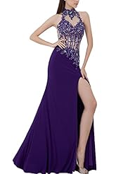 Slit  Lace Pageant Dress/Prom Dress/Party Dress  With Rhinestones