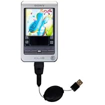 Retractable USB Cable for the Sony Clie T400 with Power Hot Sync and Charge capabilities - Gomadic Brand w/ TipExchange Technology