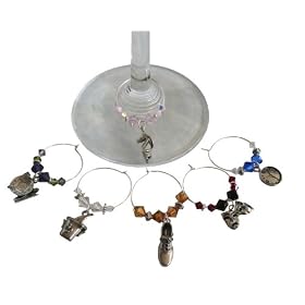 ArtisanStreet's Set of 6 On the Town Wine Glass Charms by 