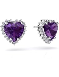 Genuine Amethyst 14kt White Gold Earrings