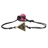 Black Diamond Bracelet - Gold Triangle Charm