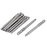 uxcell 六角ソケットドライバビット　磁気　4mm六角チップ 75mm長 10個入り　メタル