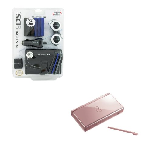 Nintendo DS Lite with Starter Kit Bundle - Metallic Rose
