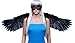 FashionWings (TM Adults' Black Wide Spread Costume Feather Angel Wings, Halo & Mask