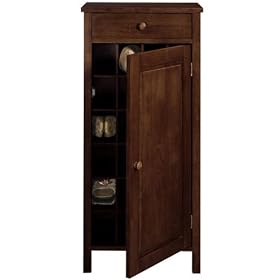 Mission - style 19.5w Shoe Storage With Drawer, 19.5W W  DRAWR, CHESTNUT