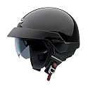 Scorpion EXO-100 Open Face Motorcycle Helmet - Retractable Faceshield - Solid Black (Large - 89-5183)