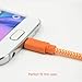 Micro USB Cable Bundle of 3 Durable 6.6ft/2m Nylon Braided Tangle-Free Cable Compatible for Samsung, HTC, Motorola, Nokia and More Smartphone (Orange)