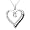 Sterling Silver Black and White Round Diamond Heart Pendant (1/10 cttw)