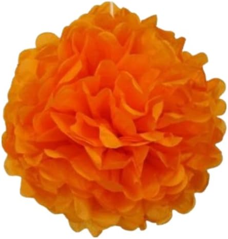 My Sky Chirstmas Decorations Orange Tissue Paper Pom-Poms 12 Pack 10 Inch Wedding & Party Decorations